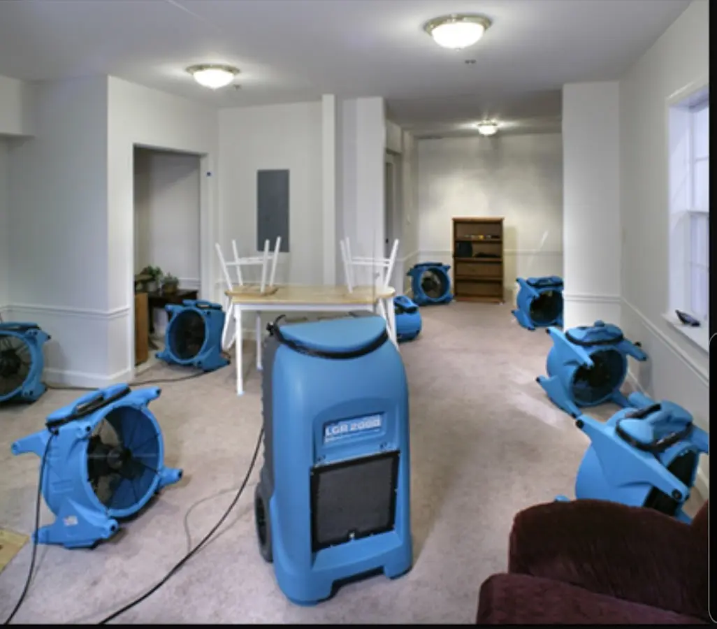 Air movers and dehumidifier setup for Water Extraction & Removal in Palmer Ranch